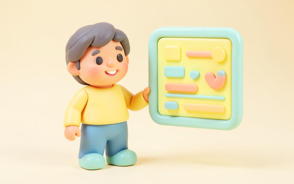 Clay illustration of a parent and child learning together